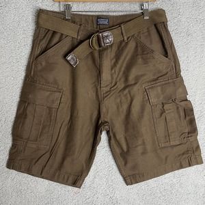 Levi's Mens Carrier Loose Fit Cargo Shorts Brown 33 with D ring belt